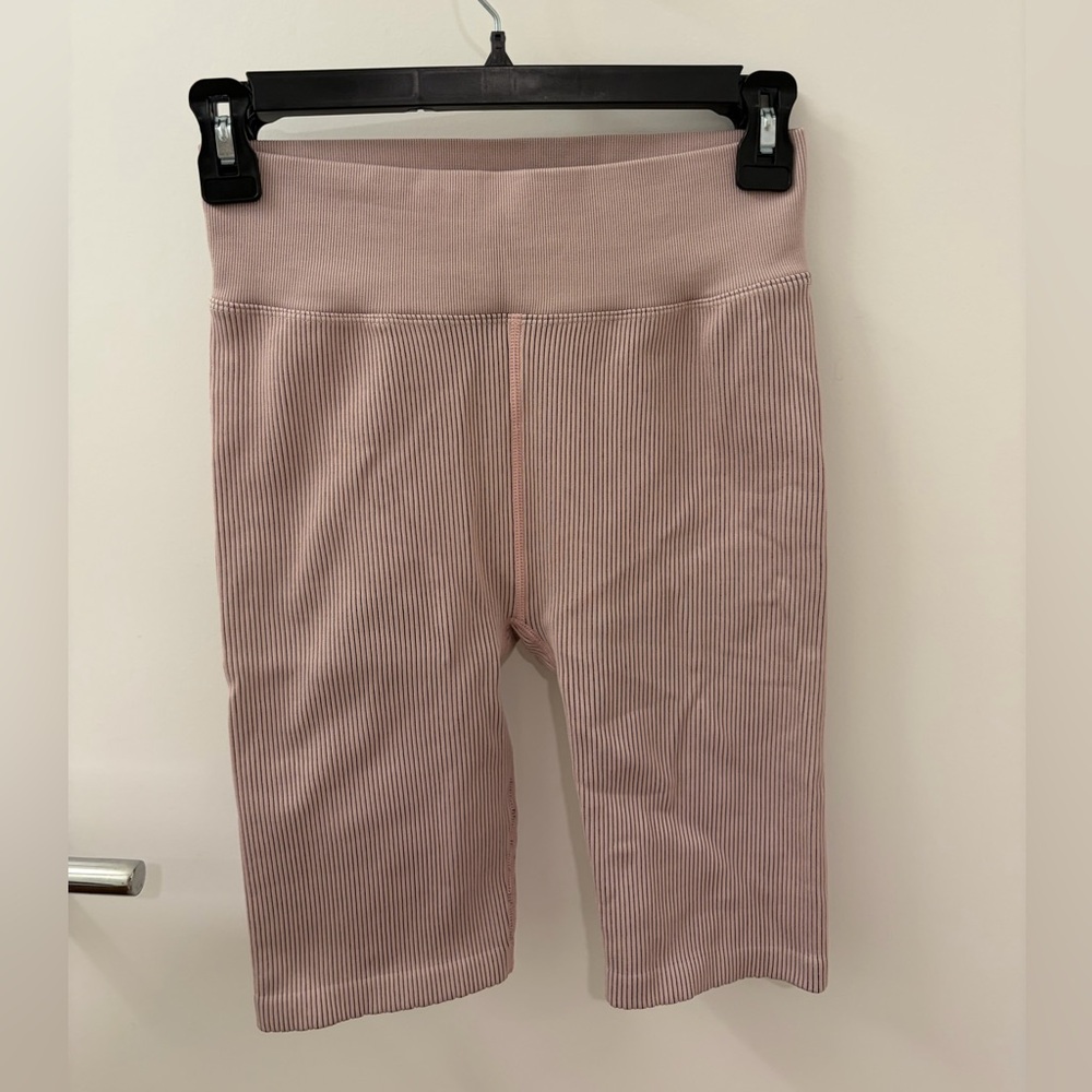 Women's Ribbed Pink Workout Shorts (size S)